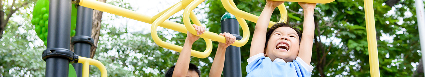 kids playing on monkey bars on playground