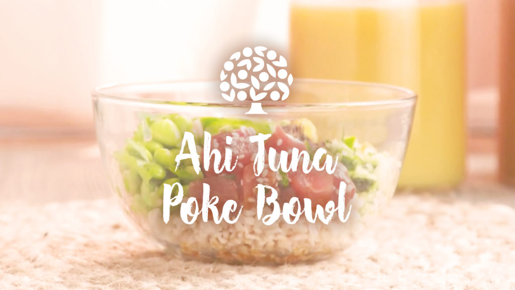 Image of a poke bowl using florida orange juice