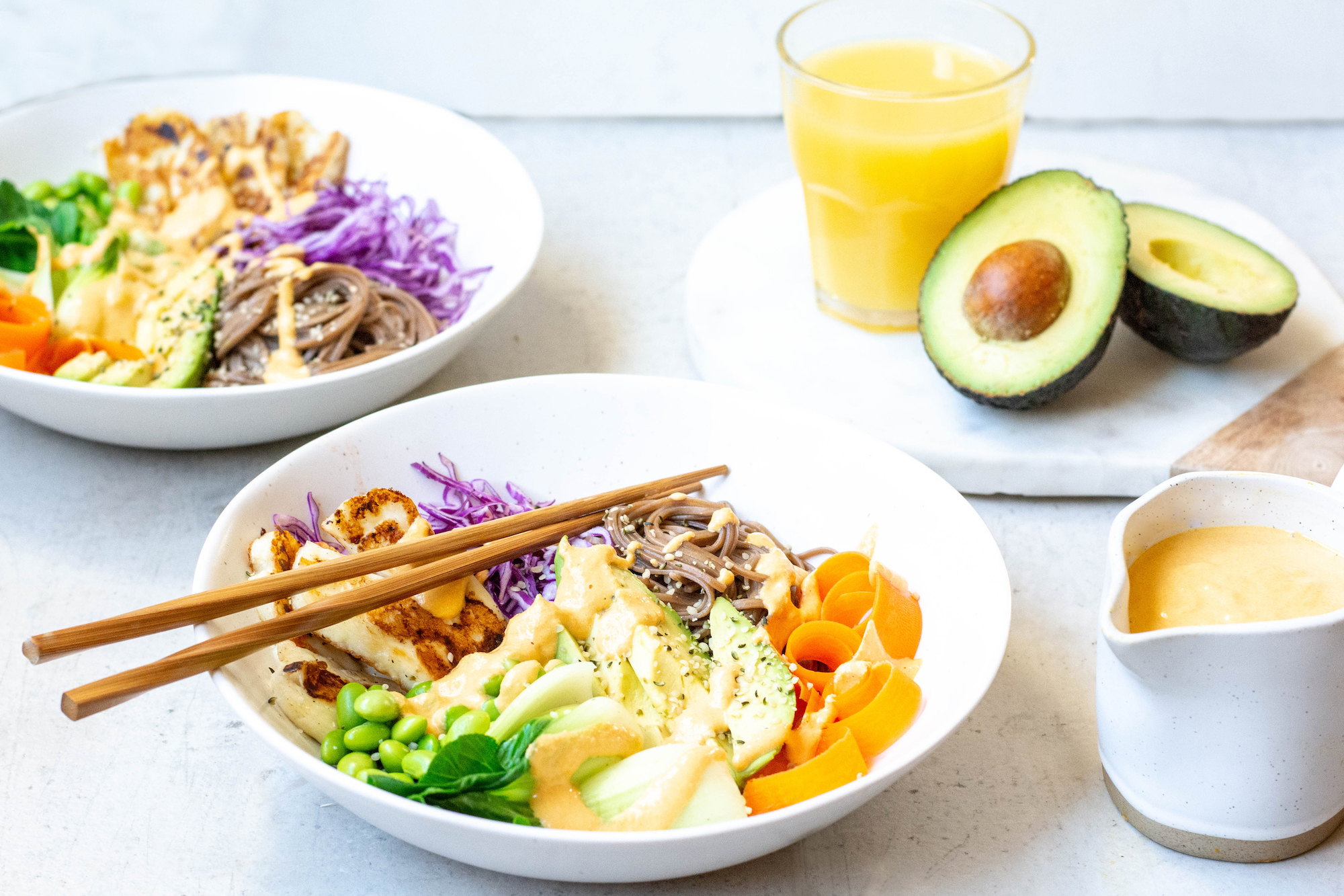 Buddha Bowl with Orange Tahini Dressing 