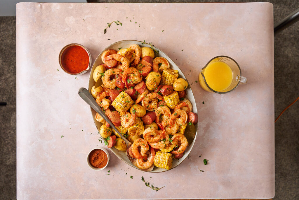 Small Batch Orange Shrimp Boil