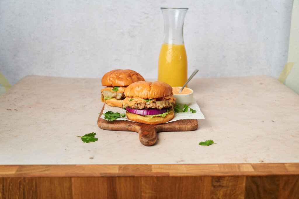 Florida Orange Juice Chipotle Turkey Burgers with Chipotle Orange Mayo