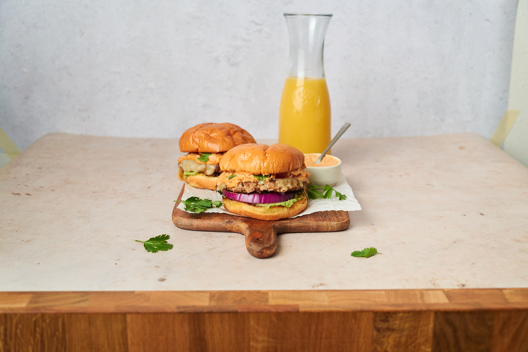 Florida Orange Juice Chipotle Turkey Burgers with Chipotle Orange Mayo