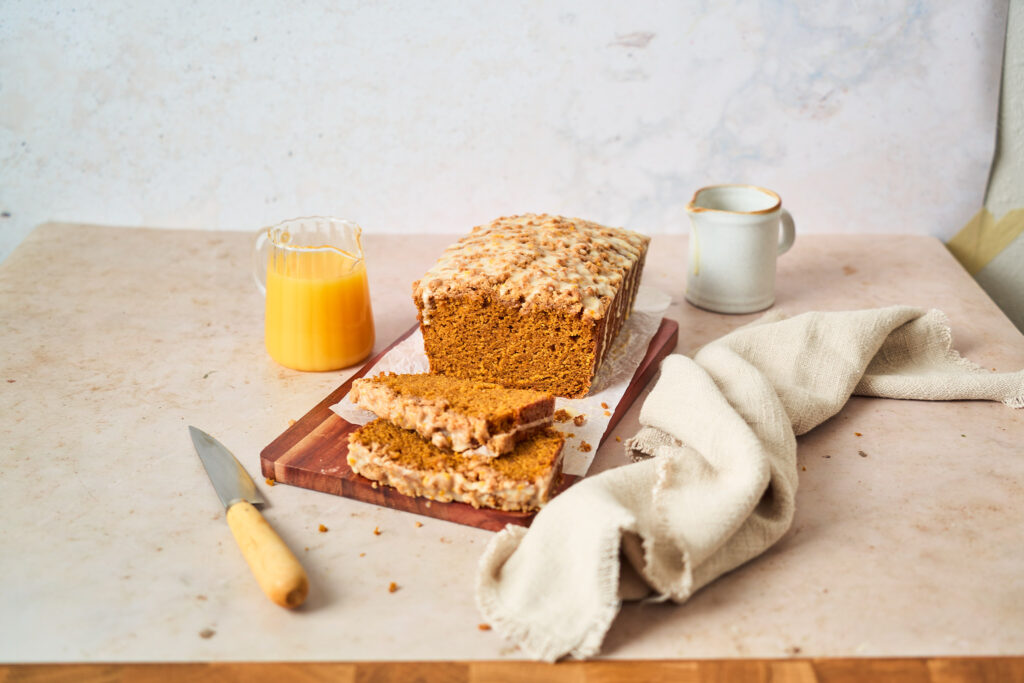 Florida Orange Juice Pumpkin Bread with Streusel and Orange Glaze