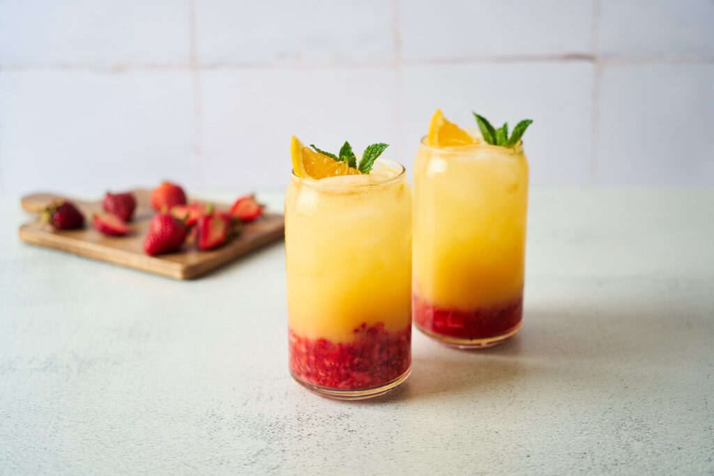 Strawberry Sunrise Mocktail