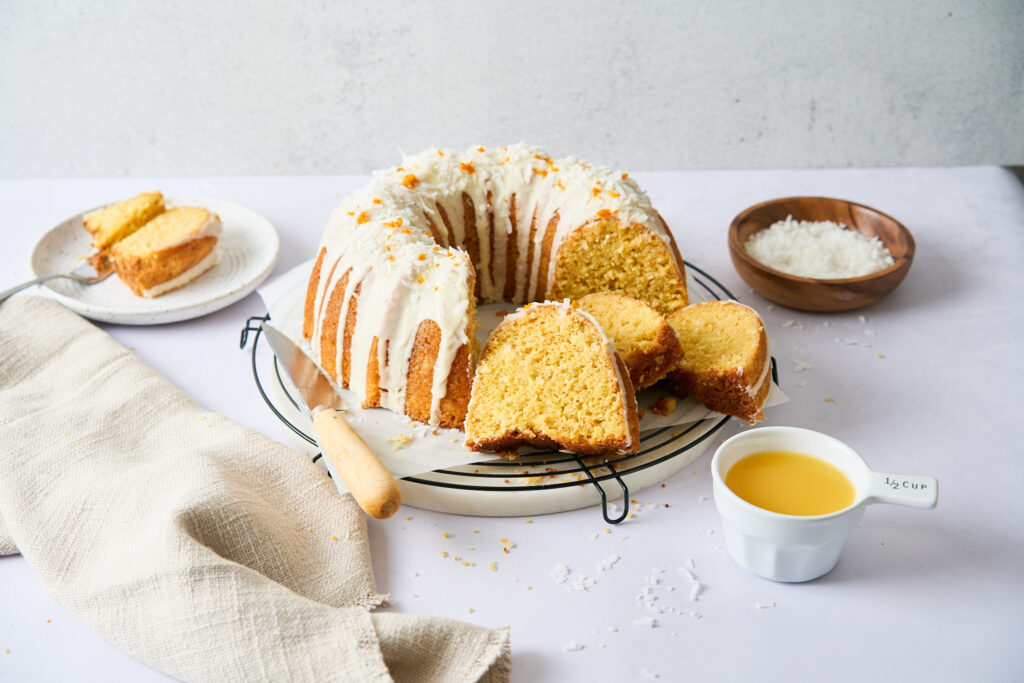 White Chocolate Coconut Orange Bundt Cake