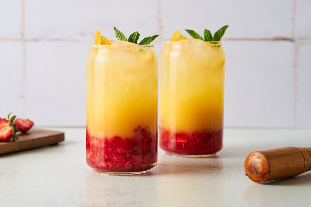 Cocktail Sans Alcool Au Jus D’orange De La Floride Et Aux Fraises