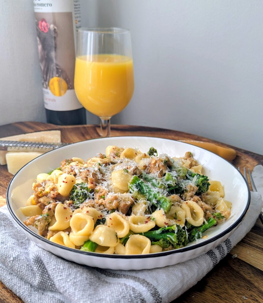 Homemade Orecchiette with Orange-braised Chicken Sausage
